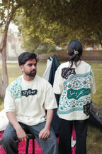 Bharosa – Oversized Beige White T-Shirt with Large Screen Print