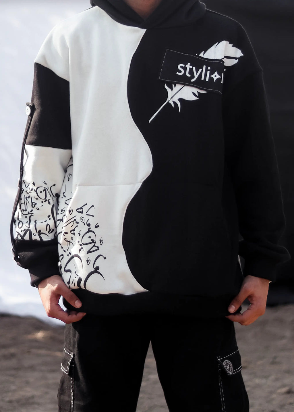 Qalam Beige Hoodie – 450 GSM Premium Art Piece