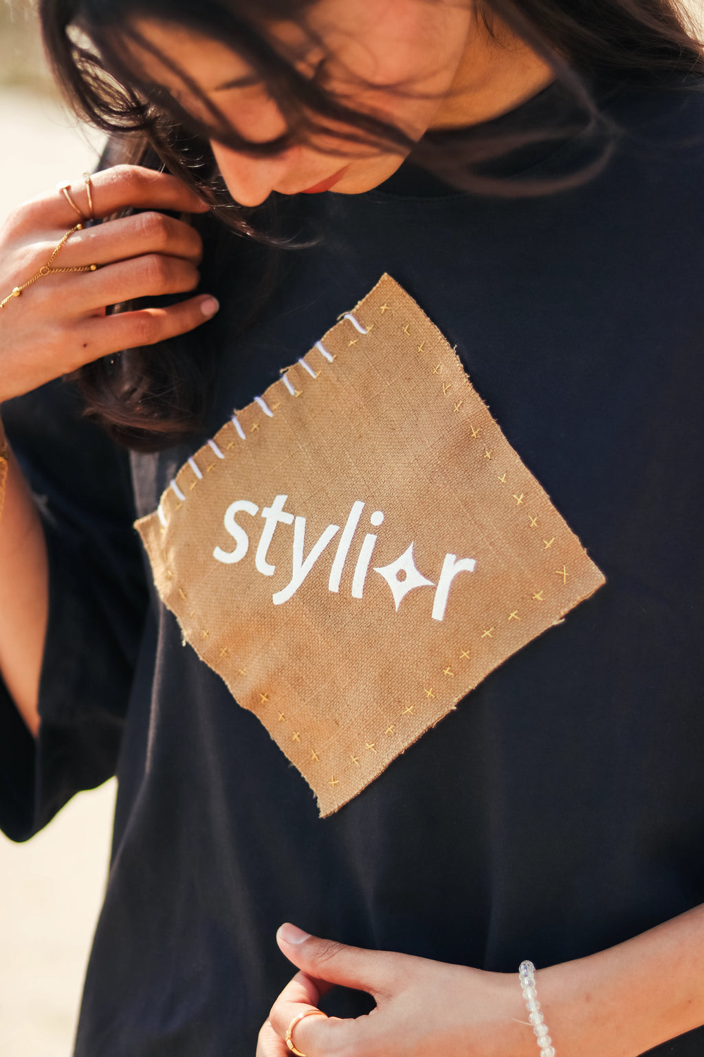 Khawab – Oversized Beige T-Shirt with Sack Texture