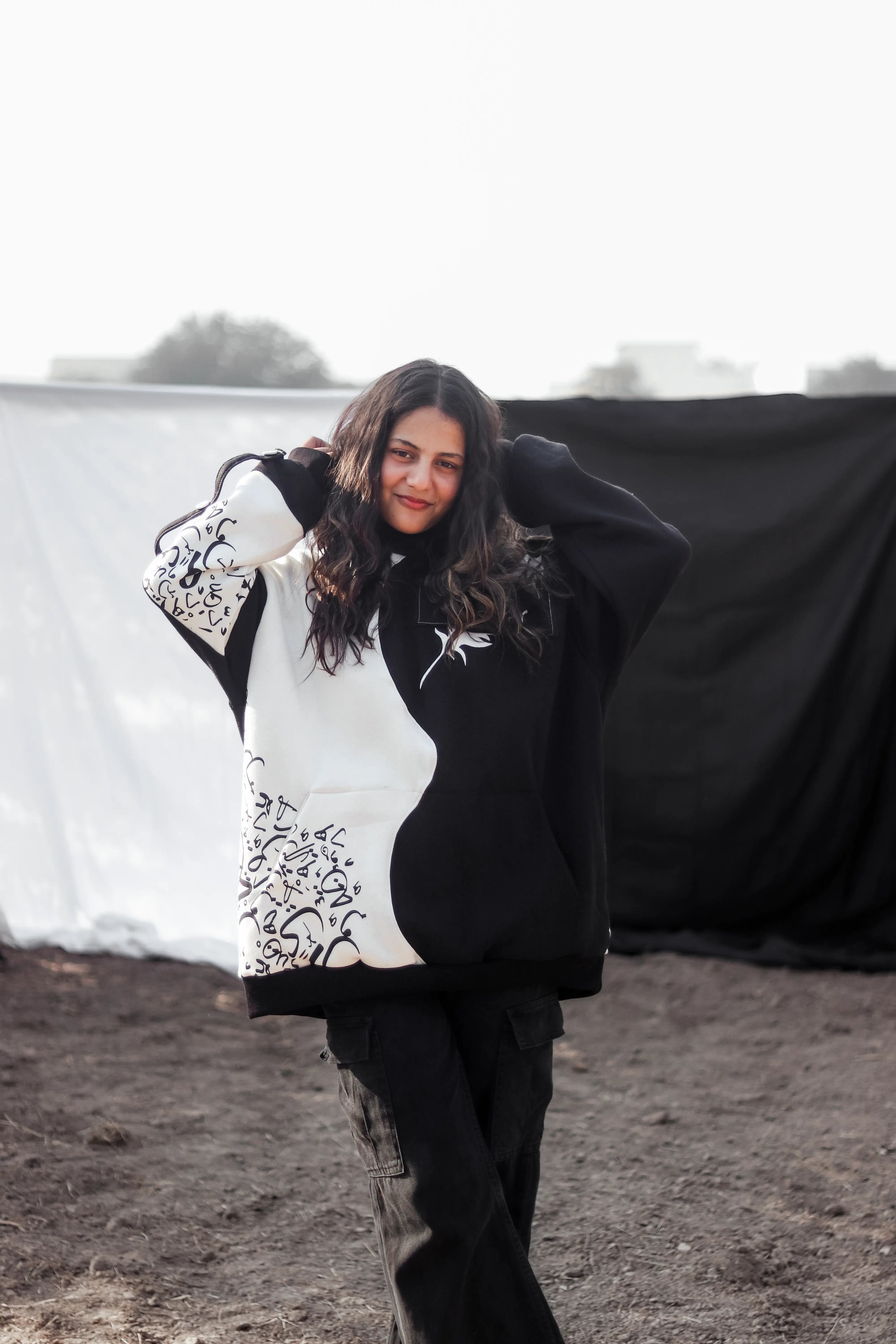 Qalam Beige Hoodie – 450 GSM Premium Art Piece